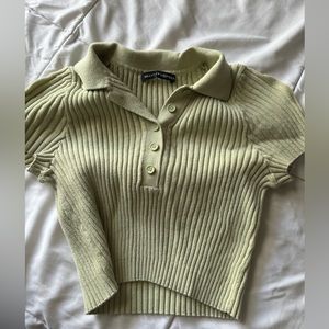 Brandy Melville rib-knit button up